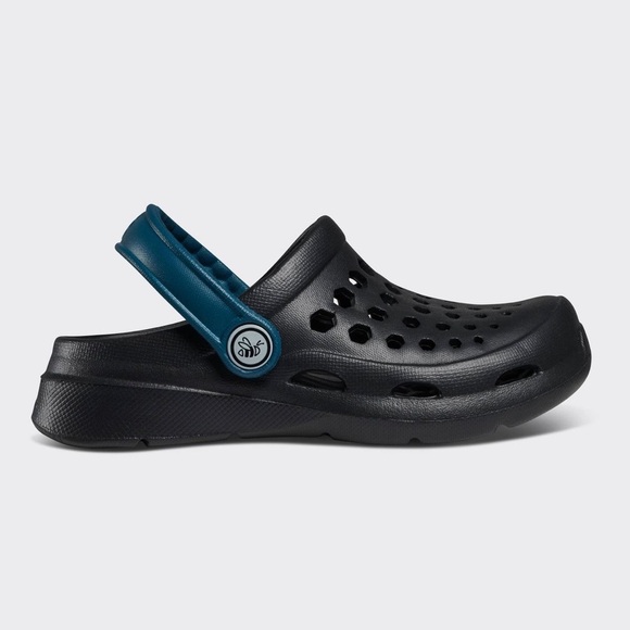 Joybees Kids' Dylan Slip-On Black and Blue Clogs - Picture 3 of 9